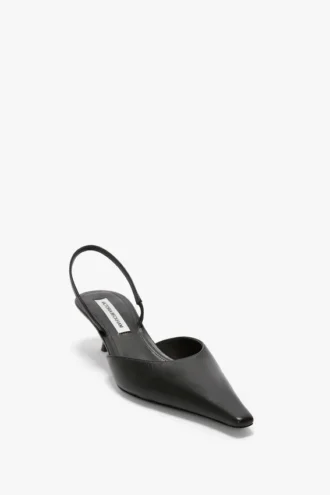 Sloane Halter Back 45 in pelle nera