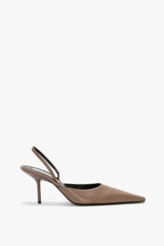 Sloane Halter Back 75 in pelle grigio tortora