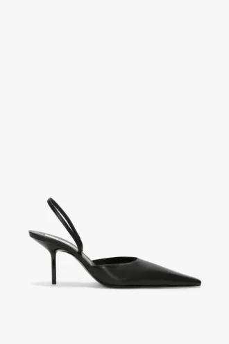 Sloane Halter Back 75 in pelle nera