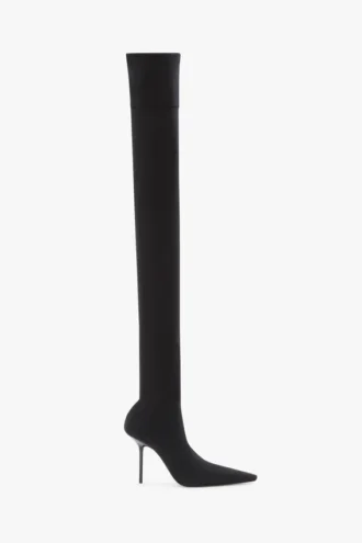 Stivali con tacco a spillo in jersey Sloane 100 in nero