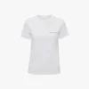 T-shirt aderente con logo rimpicciolito in bianco T-shirt aderente con logo rimpicciolito in bianco