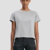 T-shirt dal taglio aderente in grigio melange T-shirt dal taglio aderente in grigio melange