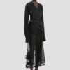 Top con scollo a V in nero Top con scollo a V in nero