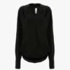 Top con scollo a V in nero Top con scollo a V in nero